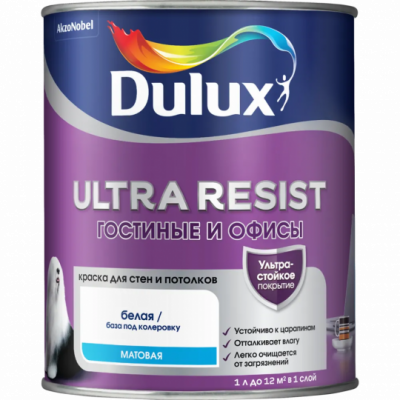 Краска интерьерная Dulux Ultra Resist Гостиные и офисы 2.5 л