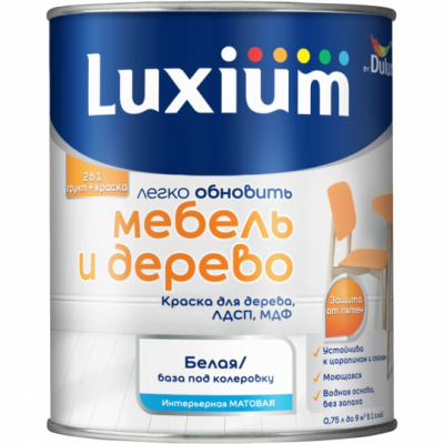 Краска LUXIUM мебель и дерево BW 0,75л